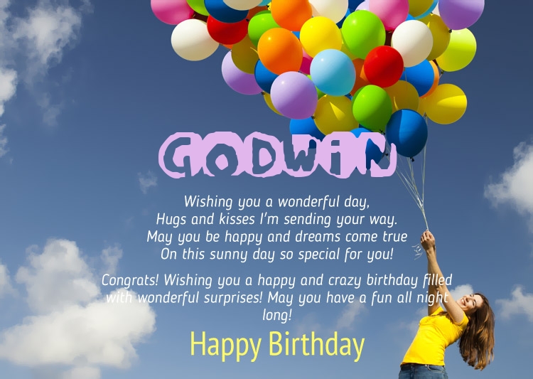 images with names Birthday Congratulations for Godwin