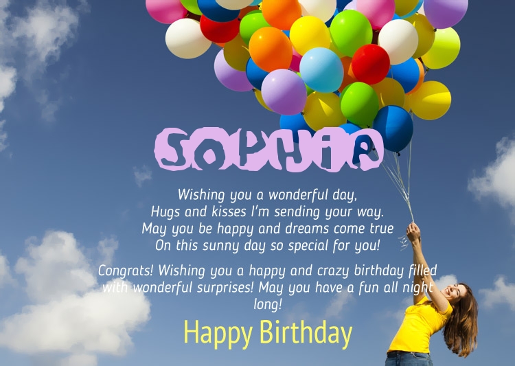 images with names Birthday Congratulations for Sophia