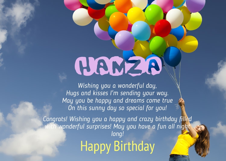 images with names Birthday Congratulations for Hamza