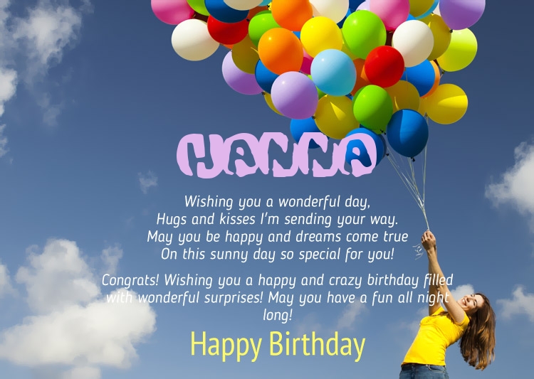 images with names Birthday Congratulations for Hanna