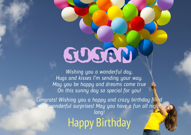 images with names Birthday Congratulations for Susan