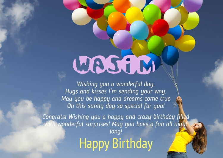 images with names Birthday Congratulations for Wasim