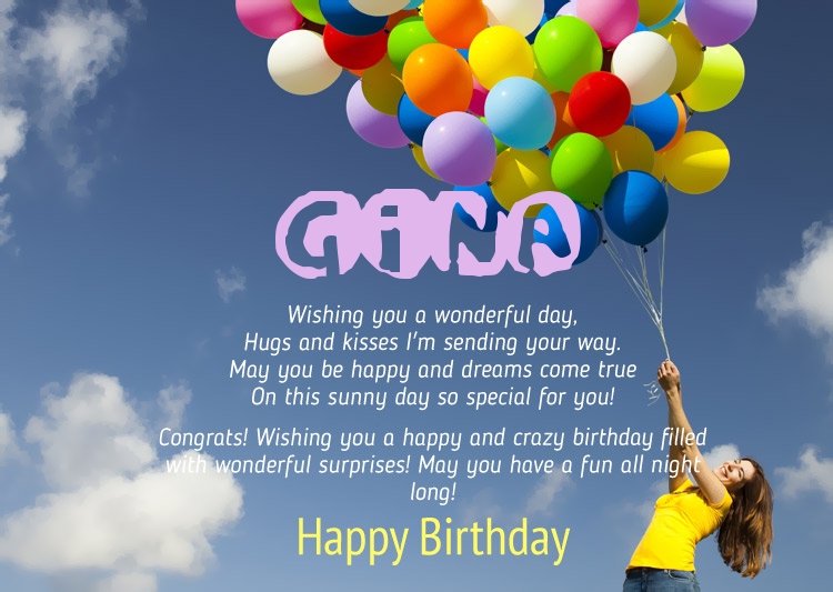 images with names Birthday Congratulations for Gina