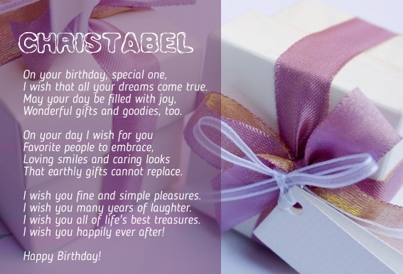 images with names Birthday Poems for CHRISTABEL