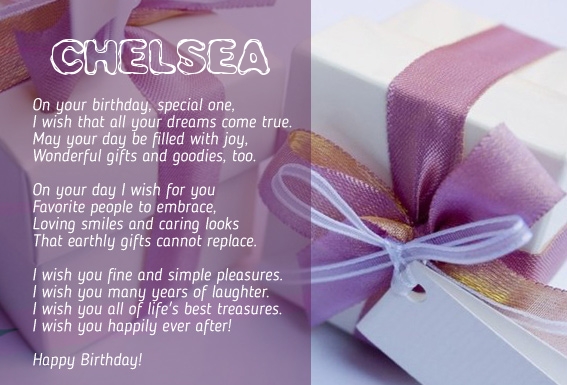 images with names Birthday Poems for CHELSEA