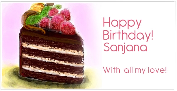 images with names Happy Birthday for Sanjana with my love