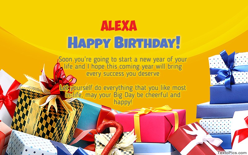images with names Cool Happy Birthday card Alexa