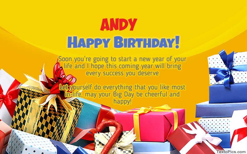images with names Cool Happy Birthday card Andy