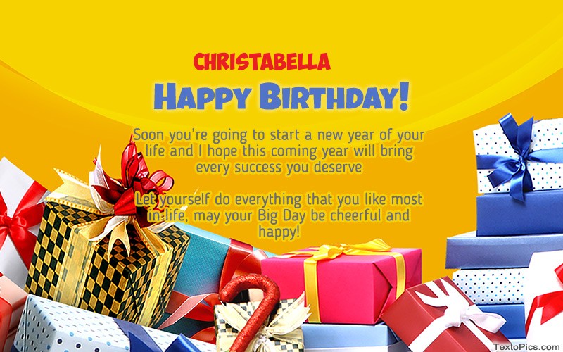 images with names Cool Happy Birthday card Christabella