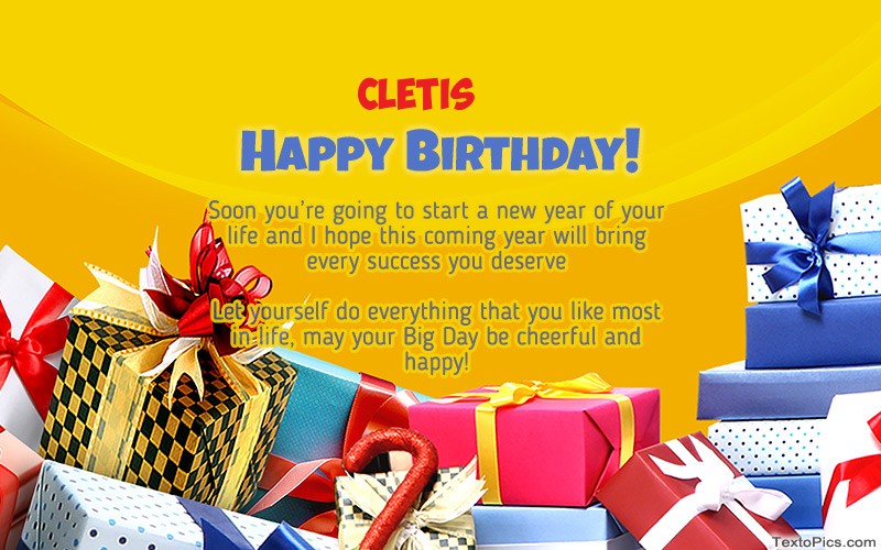 images with names Cool Happy Birthday card Cletis