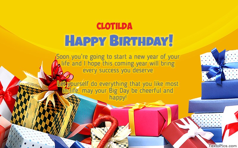 images with names Cool Happy Birthday card Clotilda