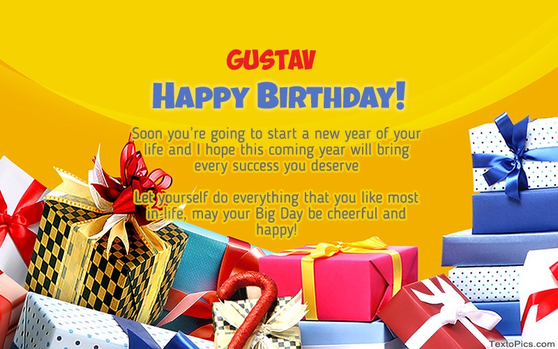 images with names Cool Happy Birthday card Gustav