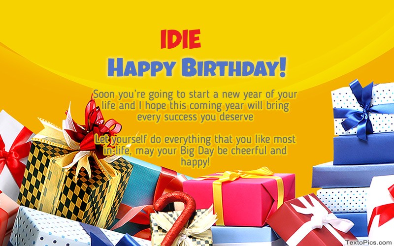 images with names Cool Happy Birthday card Idie