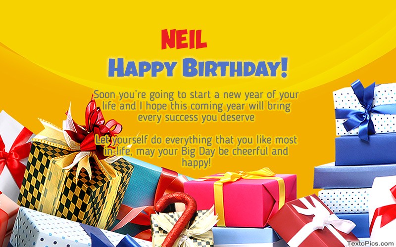 images with names Cool Happy Birthday card Neil