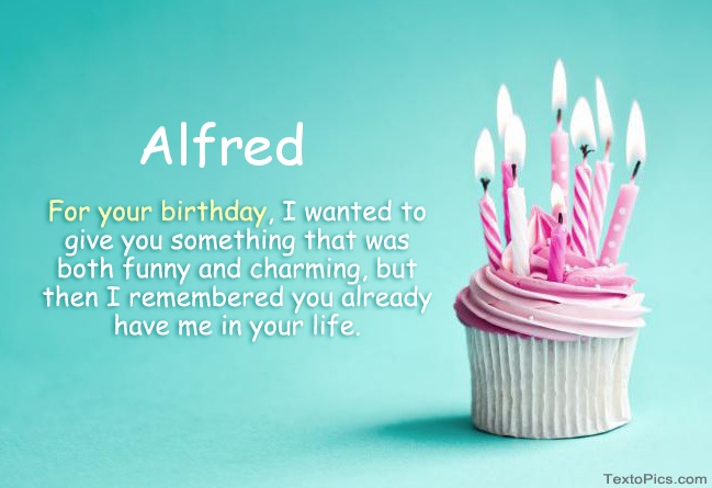 images with names Happy Birthday Alfred in pictures