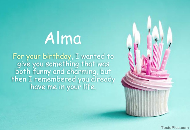 images with names Happy Birthday Alma in pictures