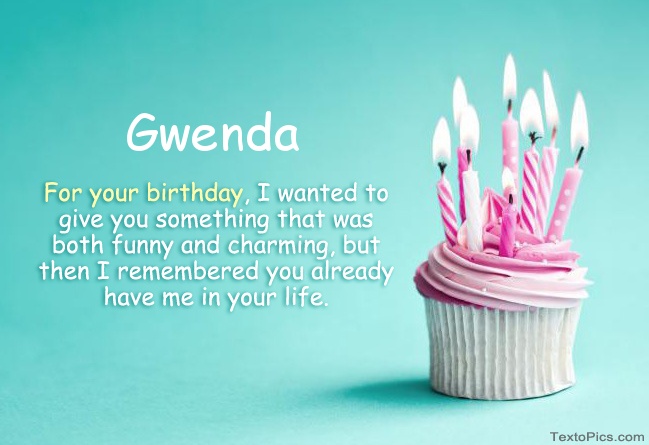 images with names Happy Birthday Gwenda in pictures