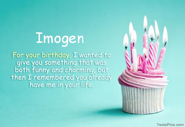 images with names Happy Birthday Imogen in pictures