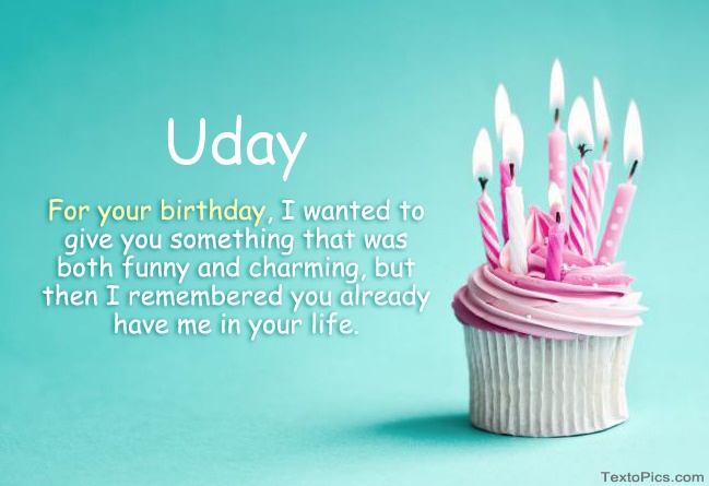 images with names Happy Birthday Uday in pictures
