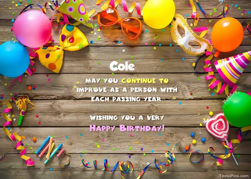 images with names Funny pictures Happy Birthday Cole