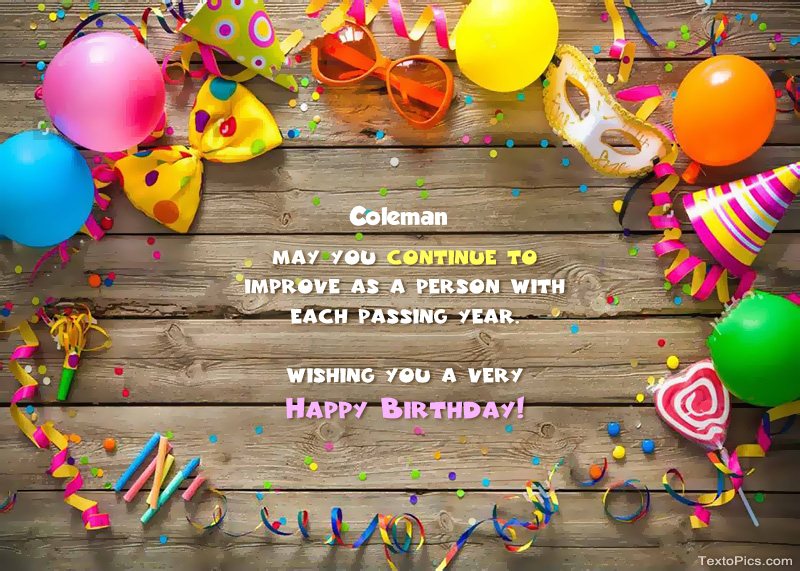 images with names Funny pictures Happy Birthday Coleman