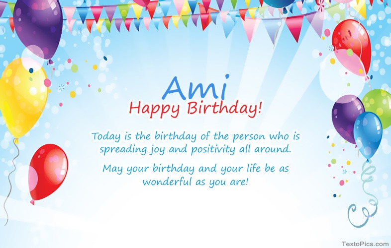images with names Funny greetings for Happy Birthday Ami pictures 