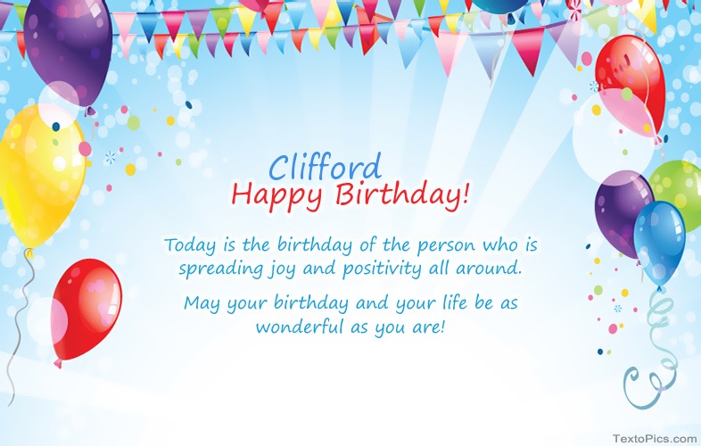 images with names Funny greetings for Happy Birthday Clifford pictures 