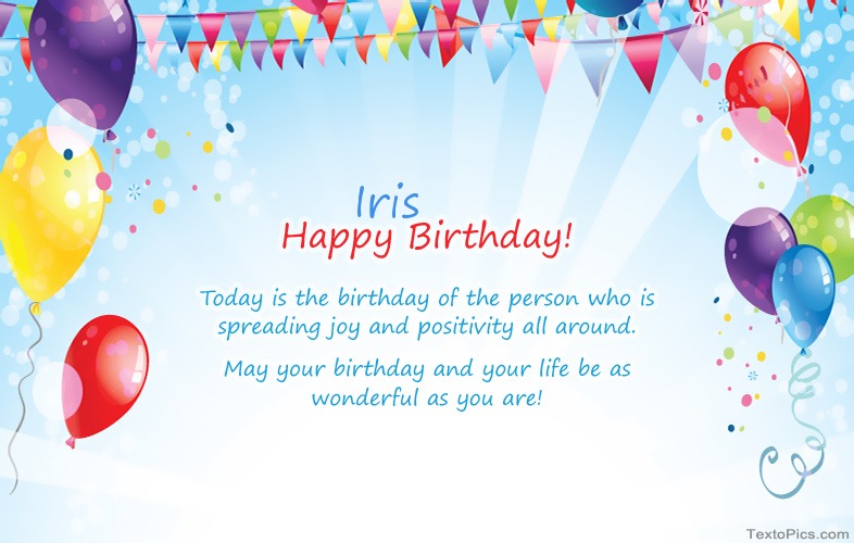 images with names Funny greetings for Happy Birthday Iris pictures 