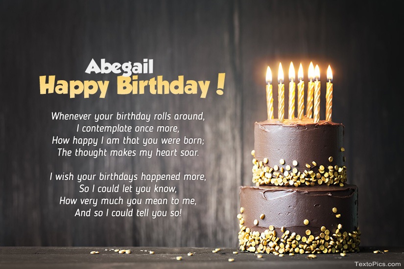 images with names Happy Birthday images for Abegail