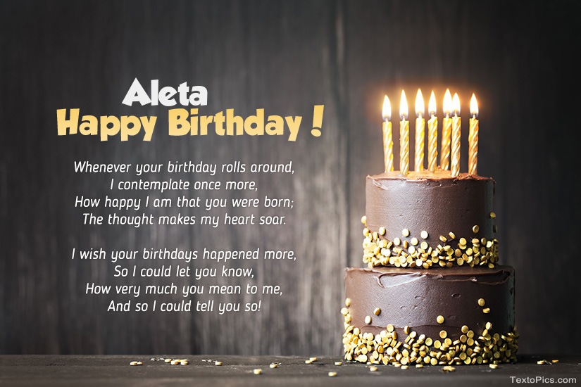 images with names Happy Birthday images for Aleta