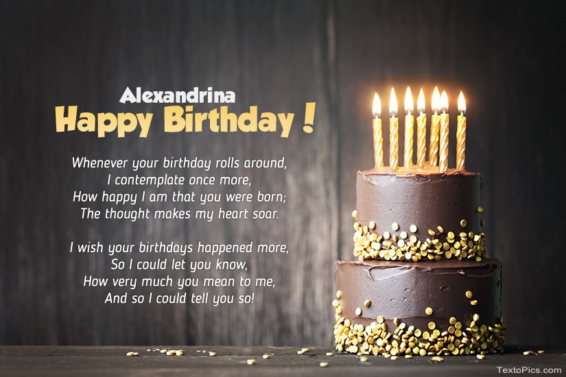 images with names Happy Birthday images for Alexandrina