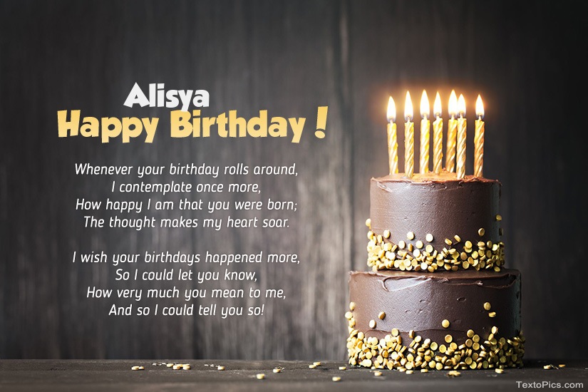 images with names Happy Birthday images for Alisya