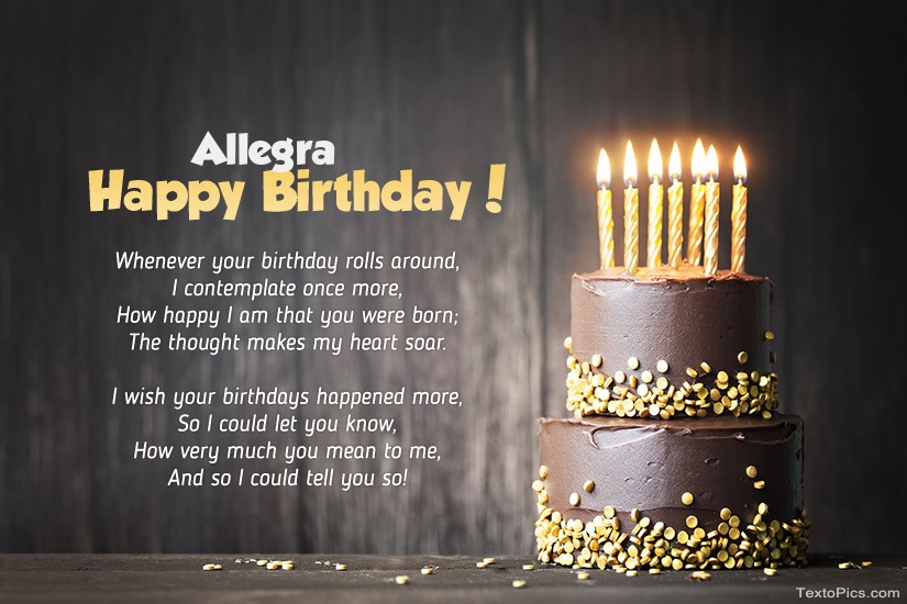 images with names Happy Birthday images for Allegra