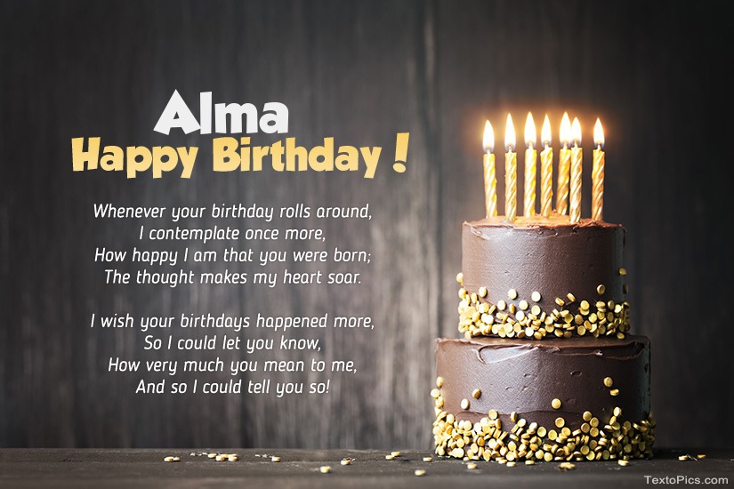 images with names Happy Birthday images for Alma