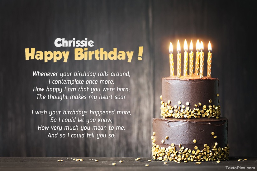 images with names Happy Birthday images for Chrissie