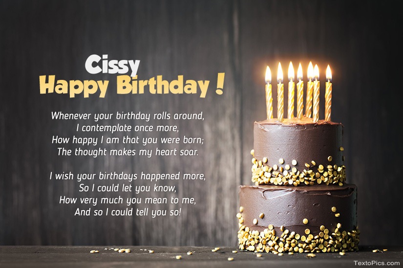 images with names Happy Birthday images for Cissy