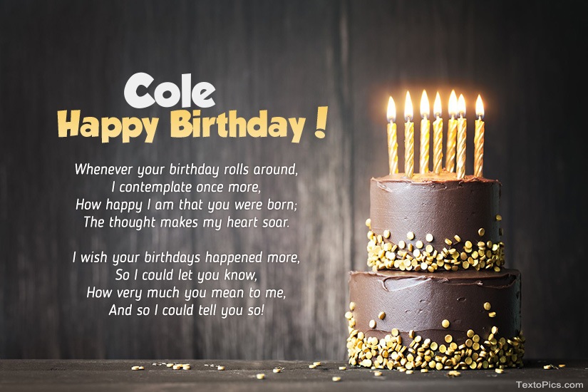 images with names Happy Birthday images for Cole