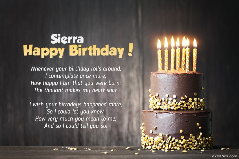 images with names Happy Birthday images for Sierra
