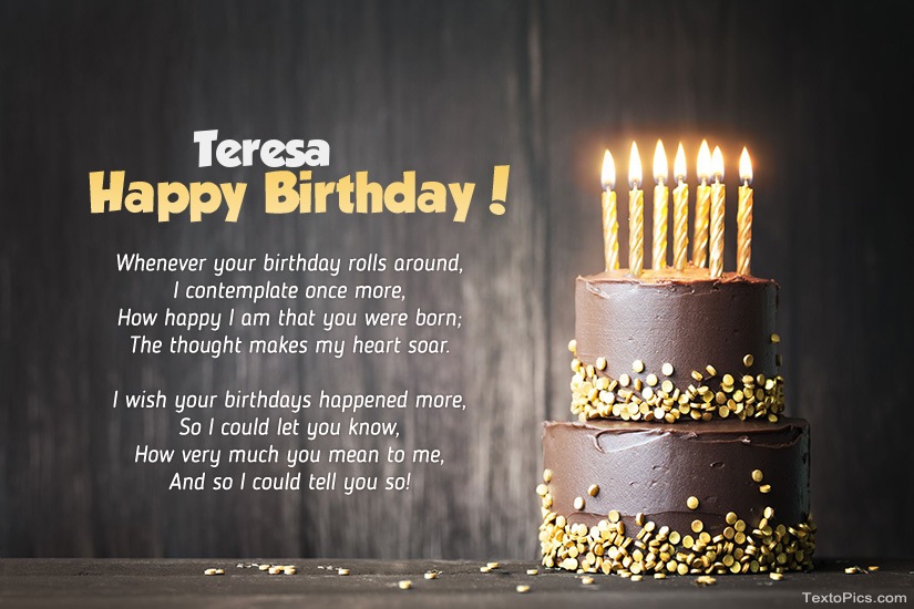 images with names Happy Birthday images for Teresa