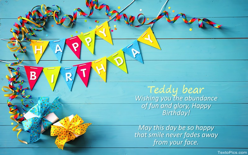 images with names Happy Birthday pics for Teddy bear