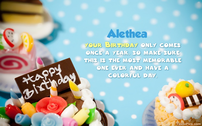 images with names Happy Birthday pictures for Alethea