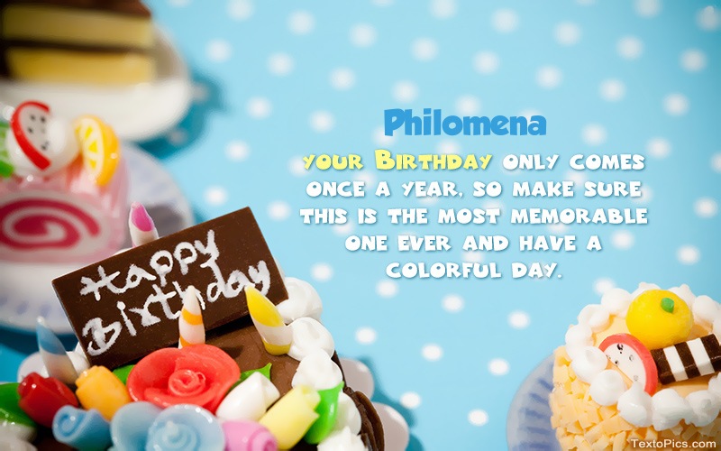 images with names Happy Birthday pictures for Philomena