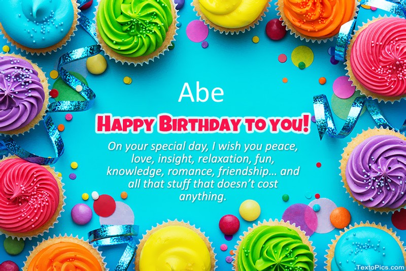 images with names Birthday congratulations for Abe