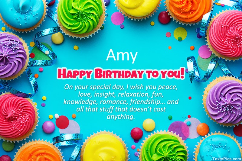 images with names Birthday congratulations for Amy