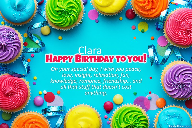 images with names Birthday congratulations for Clara