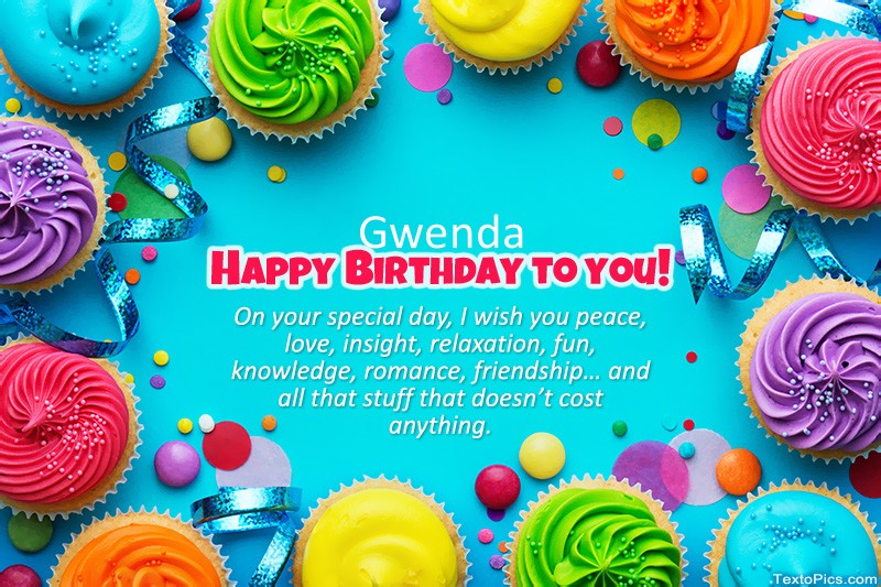 images with names Birthday congratulations for Gwenda