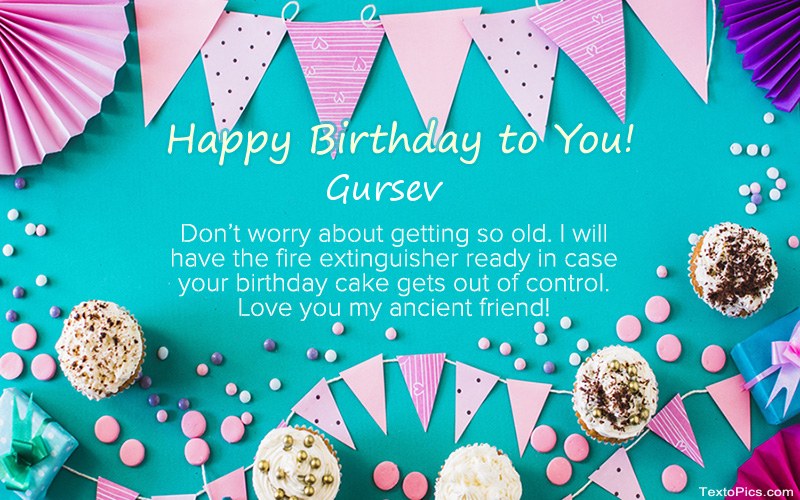 images with names Gursev - Happy Birthday pics