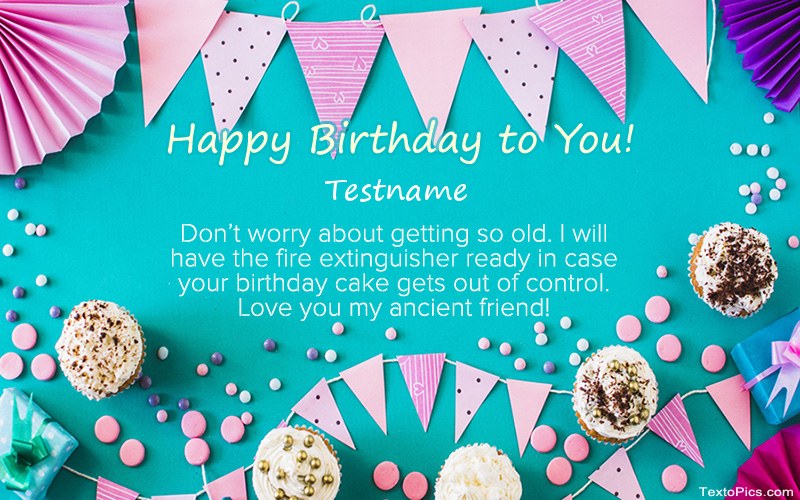 images with names Testname - Happy Birthday pics