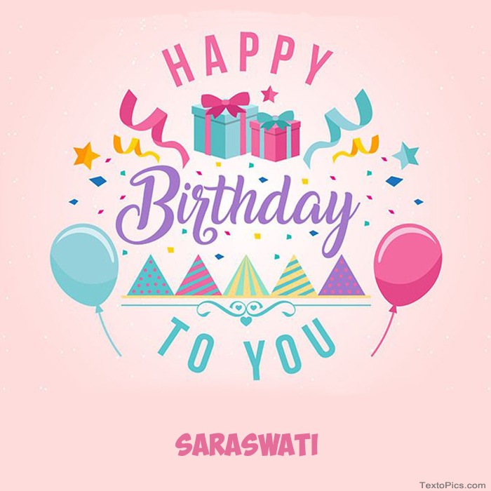 images with names Saraswati - Happy Birthday pictures