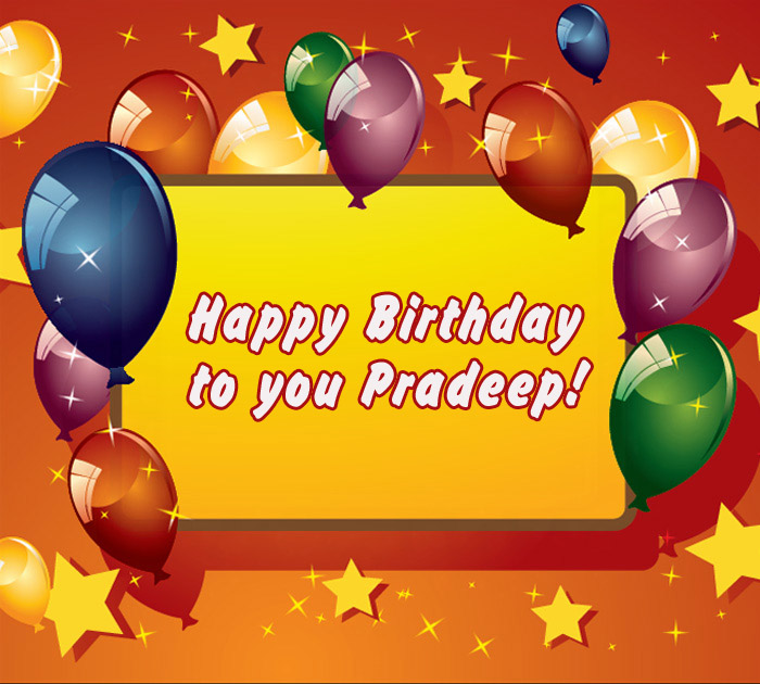 images with names Happy Birthday to you Pradeep!